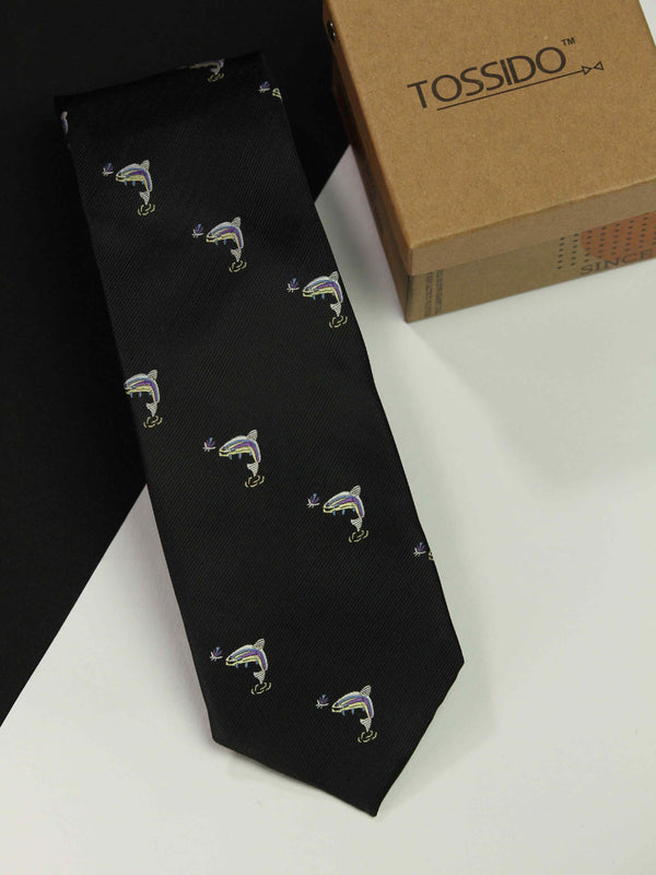 Black Dolphin Necktie 