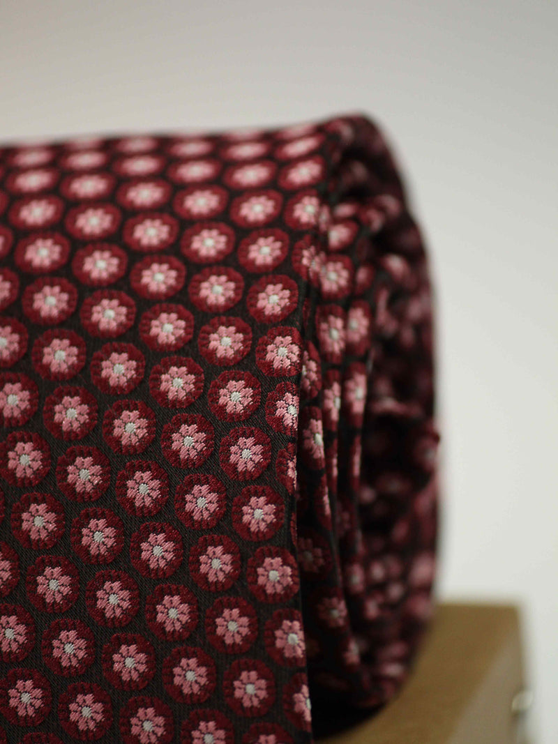Maroon Floral Necktie 
