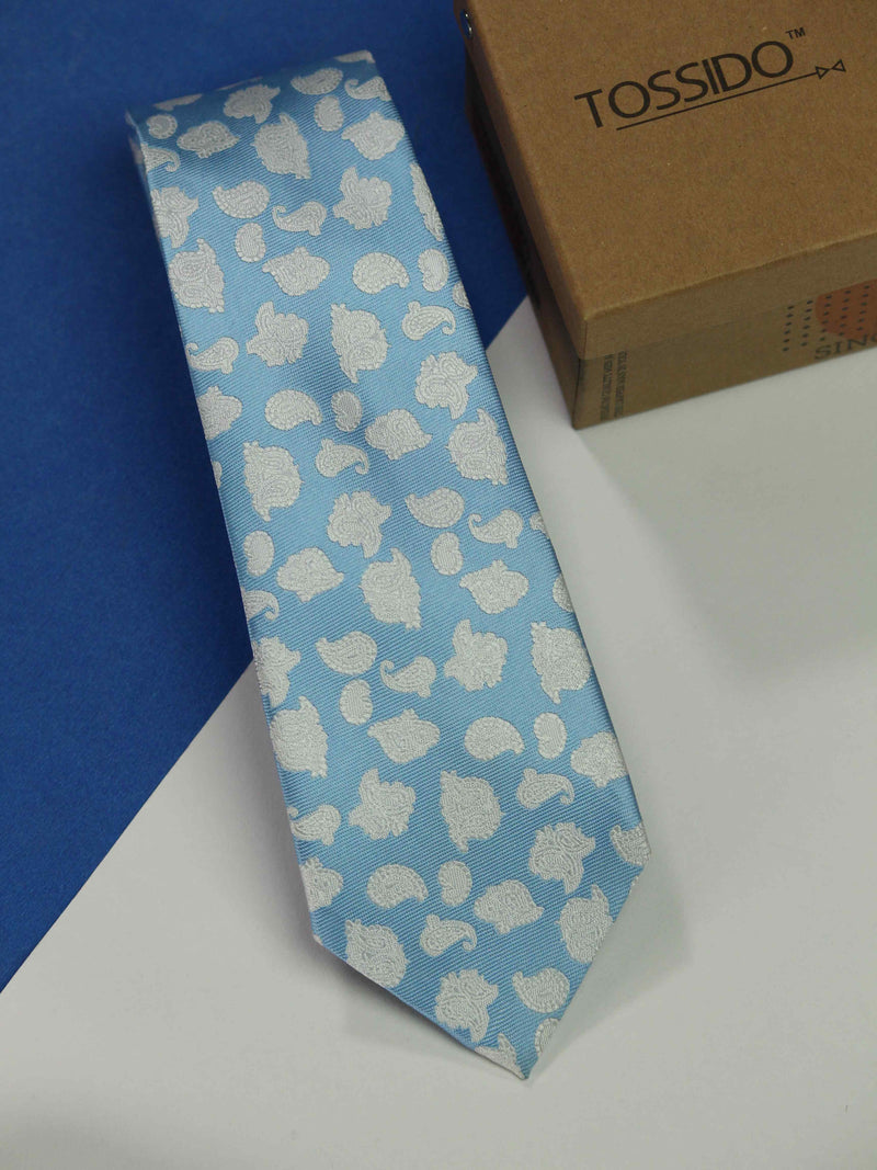 Light Blue Paisley Necktie  
