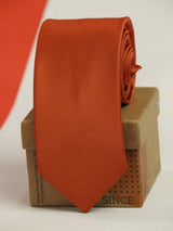 Tan Orange Solid Necktie