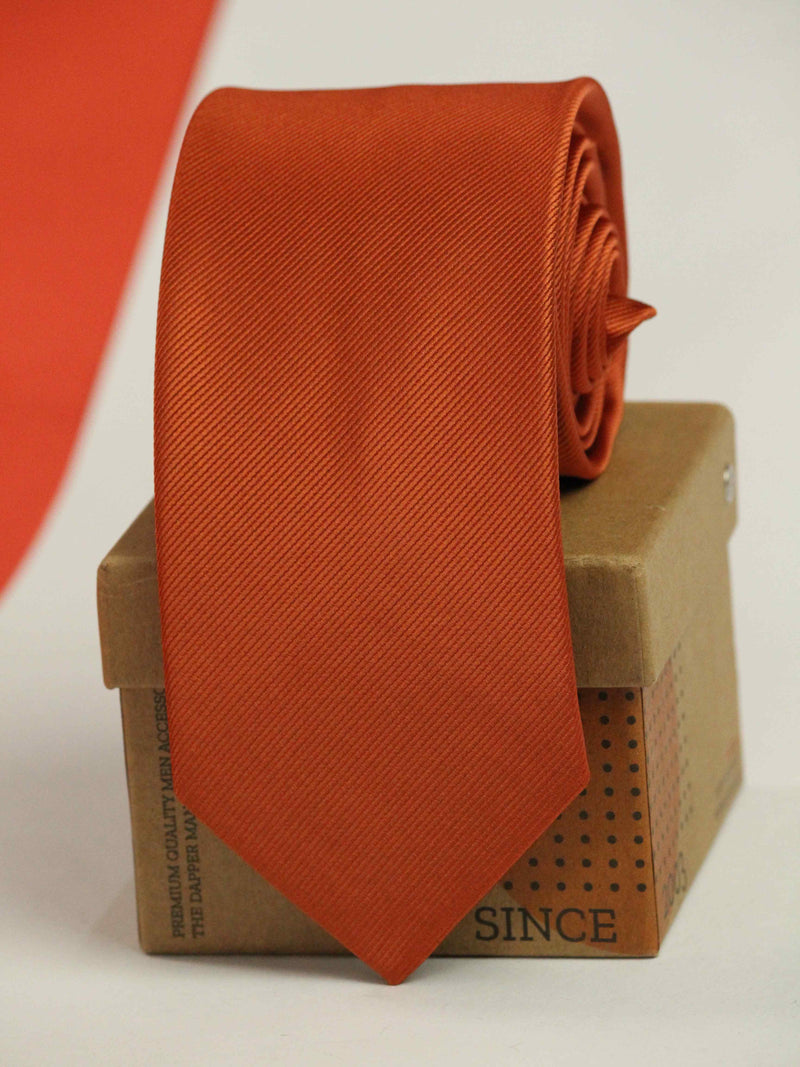 Tan Orange Solid Necktie