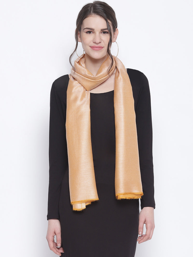 Beige Solid Stole