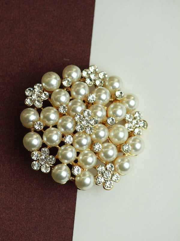 Silver Pearls Brooch
