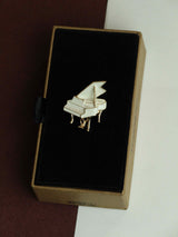 White Piano Brooch