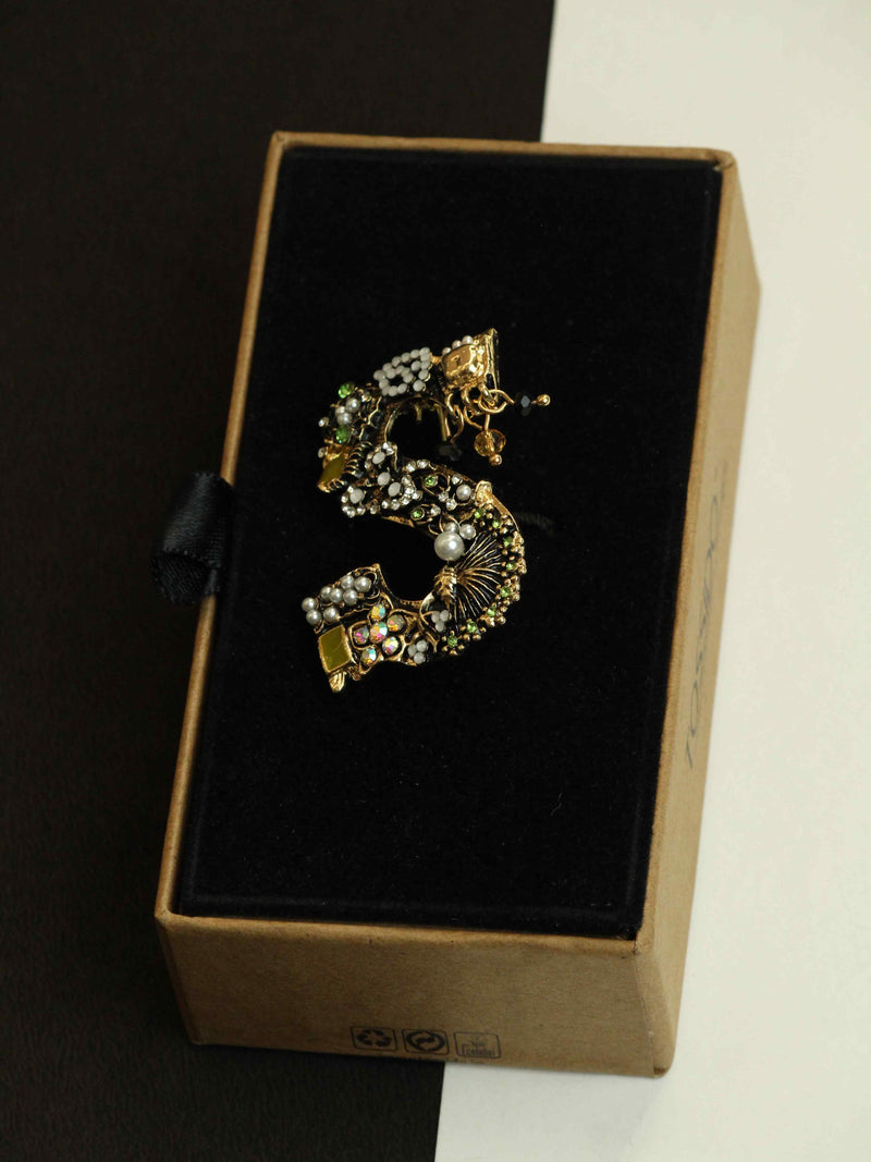 Multicolor Alphabet S Brooch