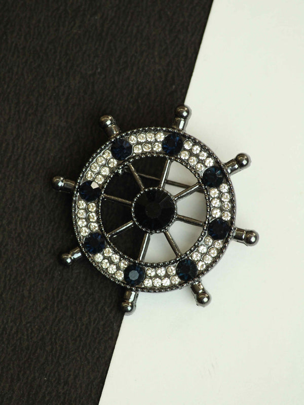 Black And Silver Helm Brooch