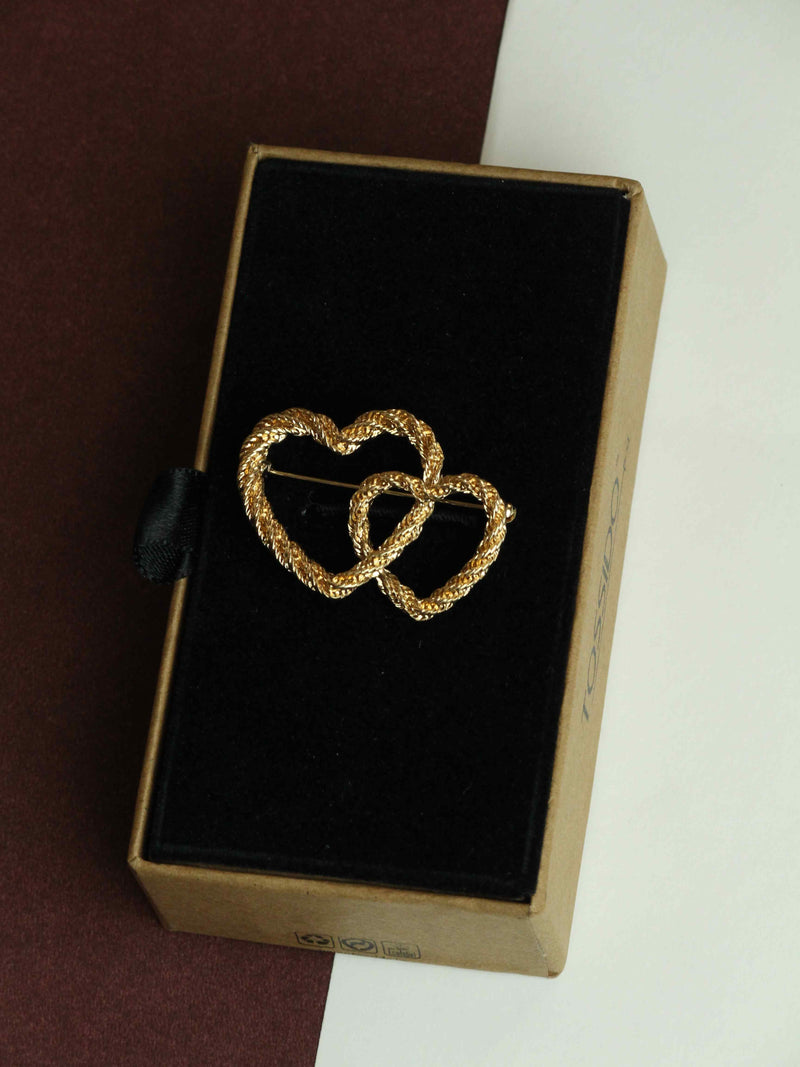 Golden Hearts Brooch