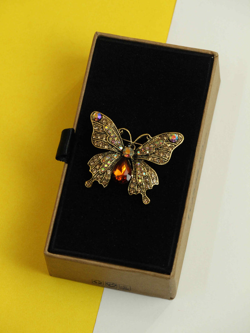 Golden Butterfly Brooch