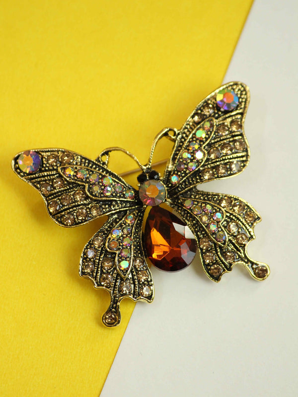 Golden Butterfly Brooch