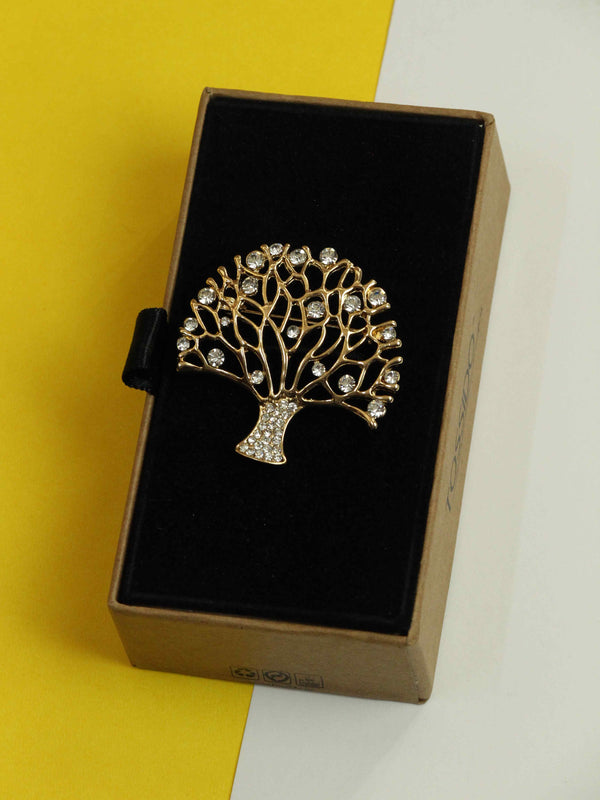 Diamond Tree Brooch