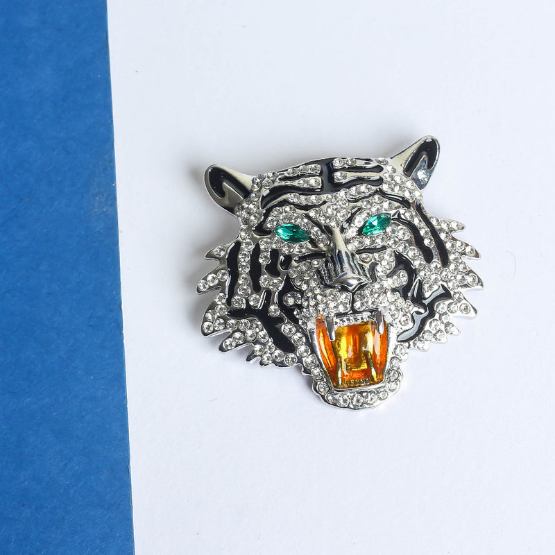 Silver Tiger Brooch