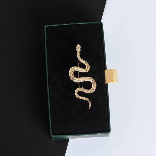 Golden Snake Brooch