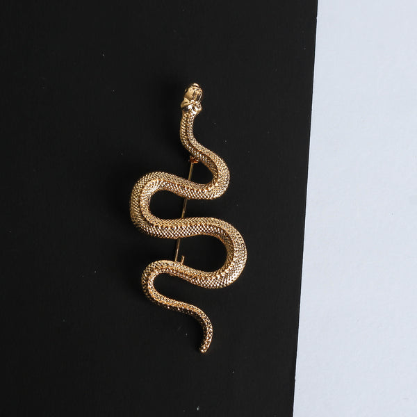 Golden Snake Brooch