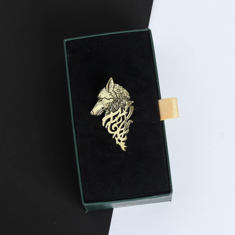 Bronze Wolf Brooch