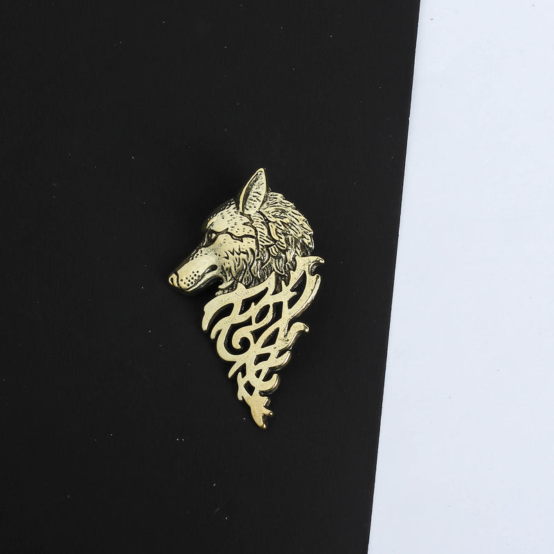 Bronze Wolf Brooch