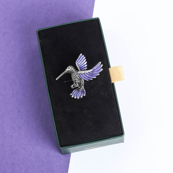 Purple Kingfisher Brooch