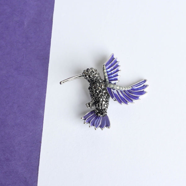 Purple Kingfisher Brooch