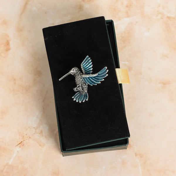 Blue Kingfisher Brooch