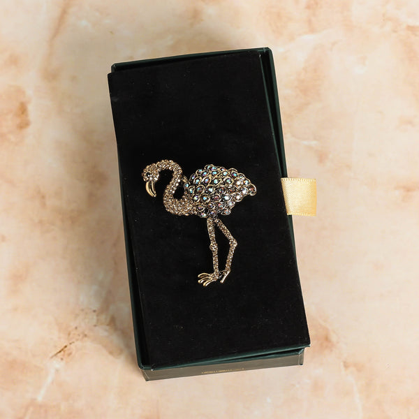 Golden Flamingo Brooch