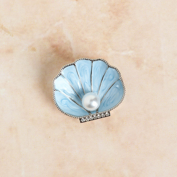 Blue Shell Brooch