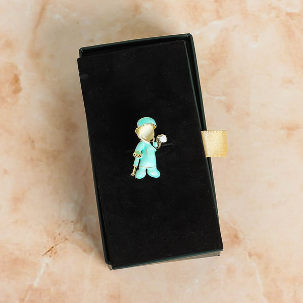 Blue Doctor Brooch