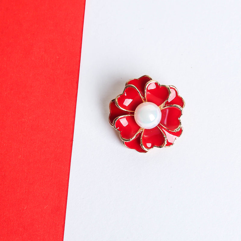 Red Flower Brooch