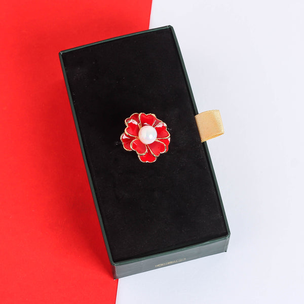 Red Flower Brooch