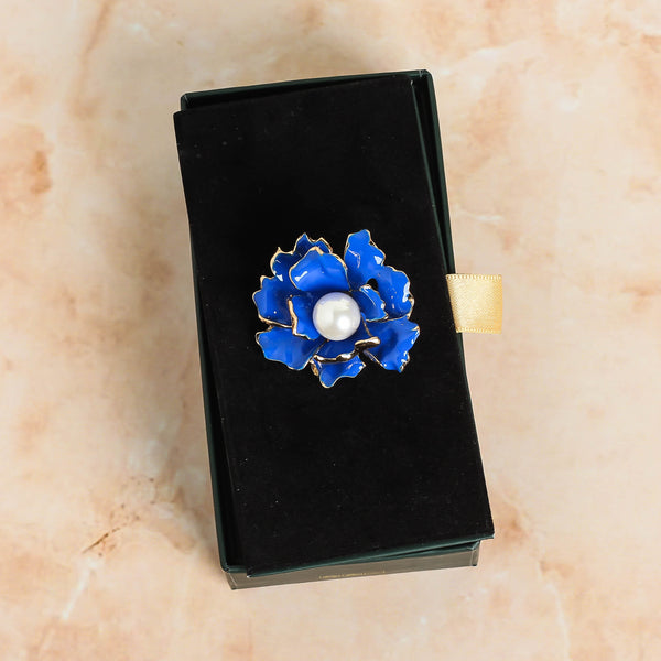 Blue Flower Brooch