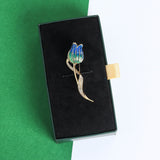 Blue Tulip Brooch