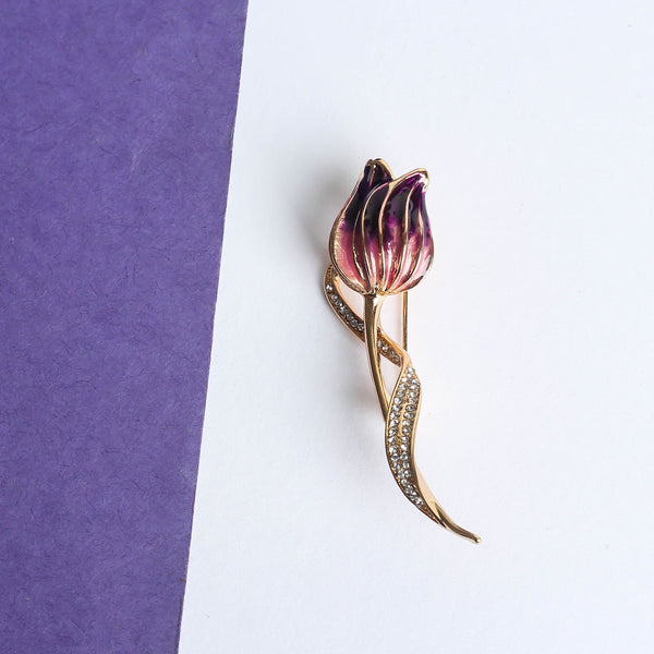 Purple Tulip Brooch