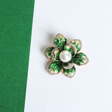 Green Flower Brooch