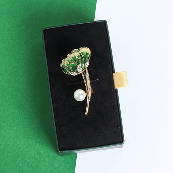 Green Lotus Brooch