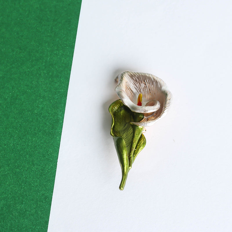 Green Flower Brooch