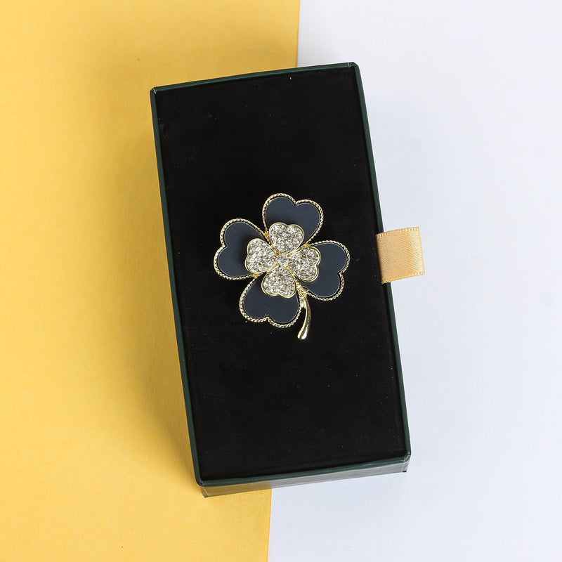 Black Clover Leaf Brooch