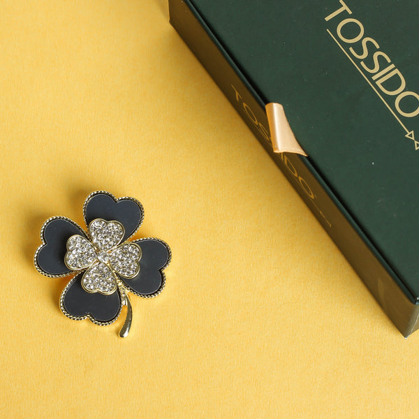 Black Clover Leaf Brooch