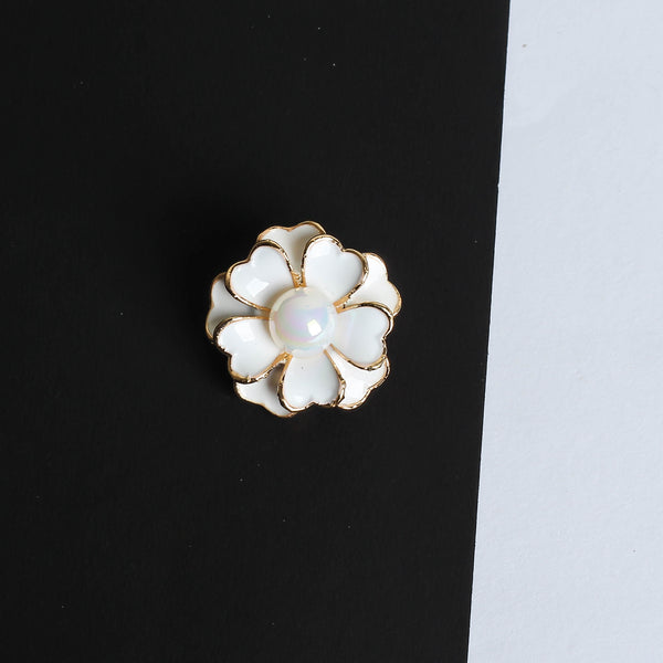 White Flower Brooch