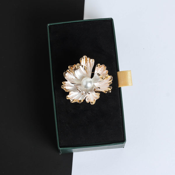 White Flower Brooch