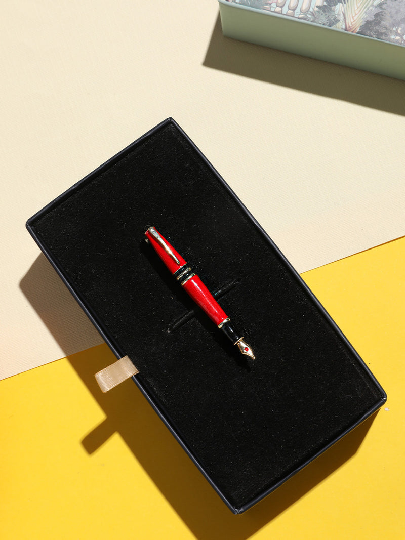 Red Fountain Pen Brooch