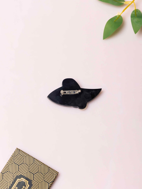 Vintage-Inspired Lady Face Enamel Brooch