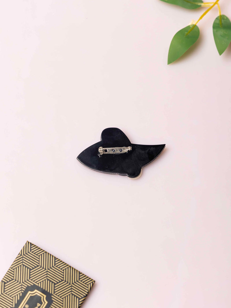 Vintage-Inspired Lady Face Enamel Brooch