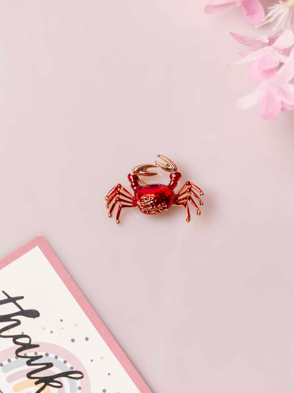 Red Crab Brooch
