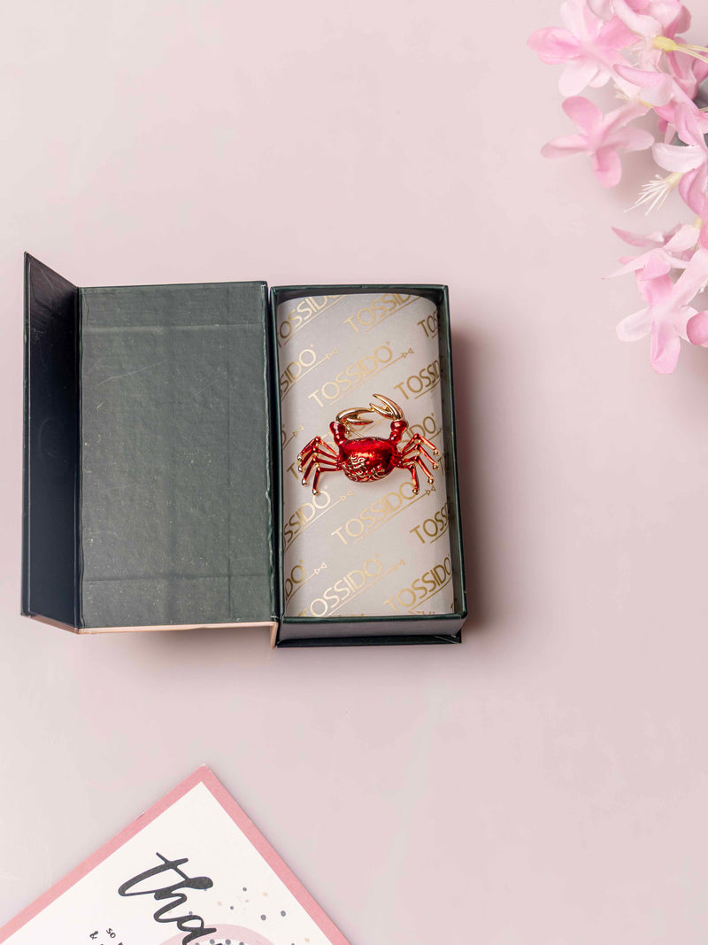 Red Crab Brooch