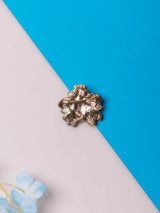 Navy Blue White Floral Brooch