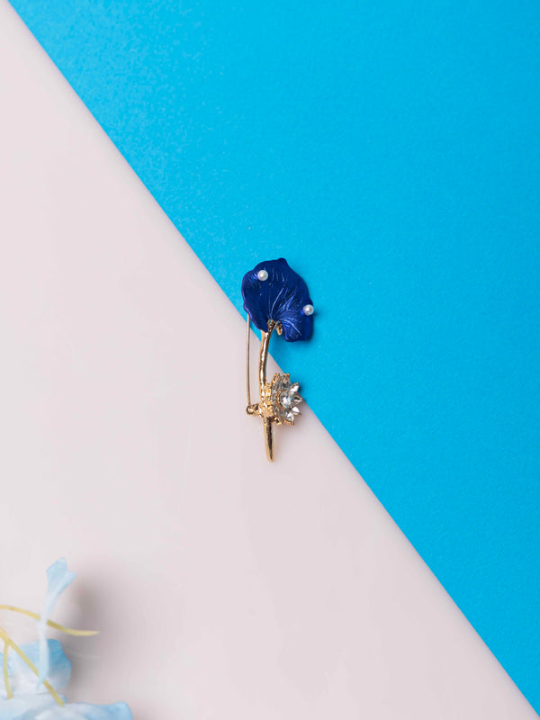 Blue Floral Brooch