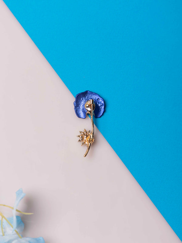 Blue Floral Brooch