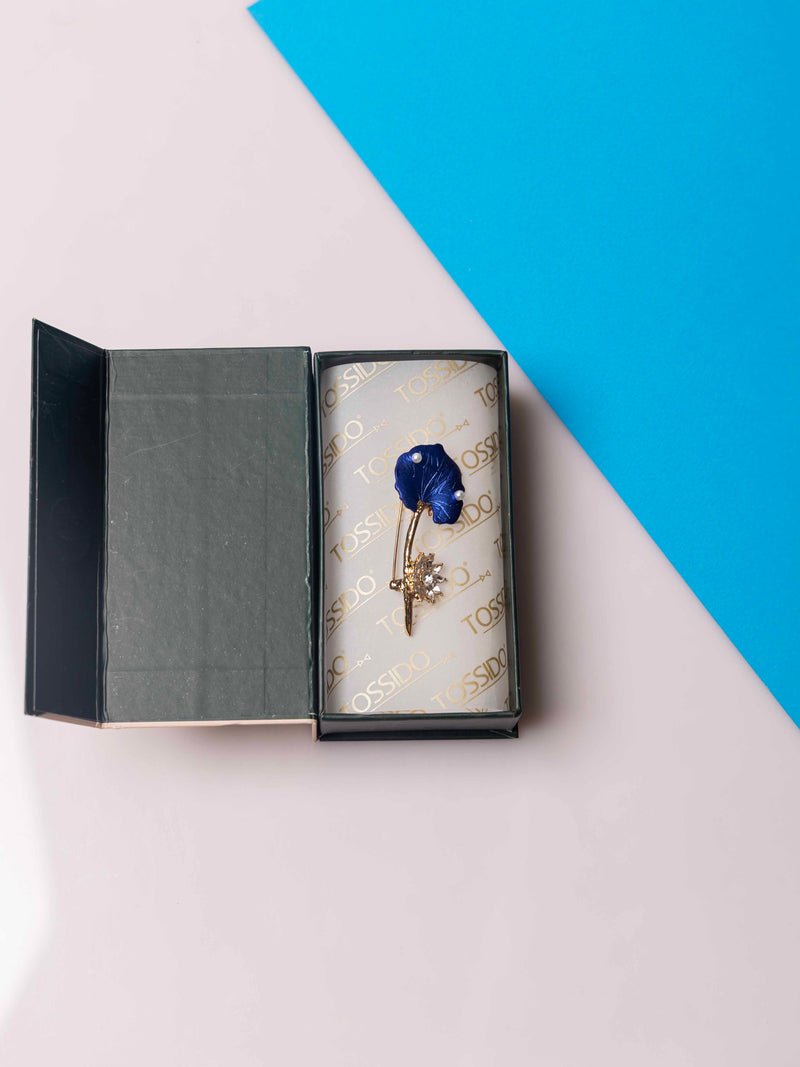 Blue Floral Brooch