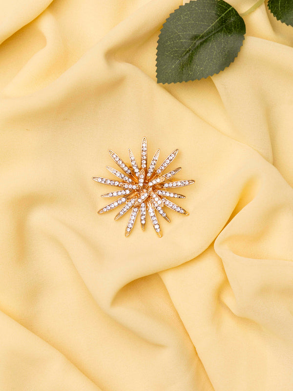 Radiant Starburst Crystal Brooch