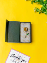 Silver & Yellow Flower Brooch