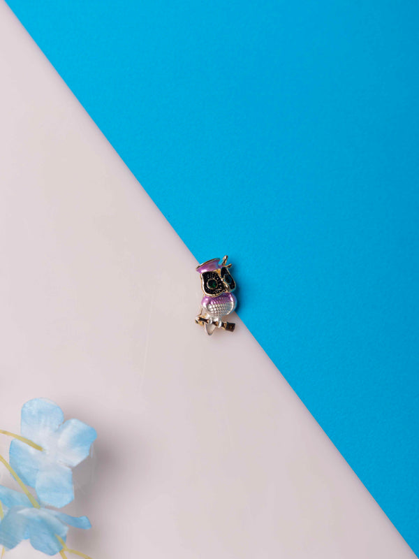 Purple Graduation Owl Brooch