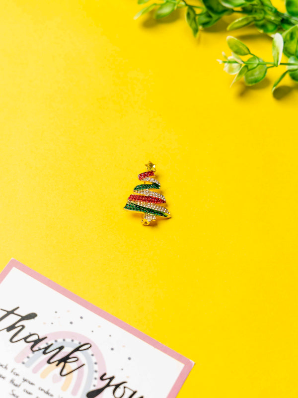 Festive Christmas Tree Brooch